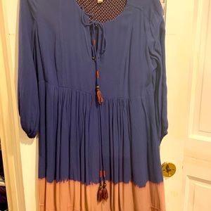 Anthropologie Boho Dress - 6P blue